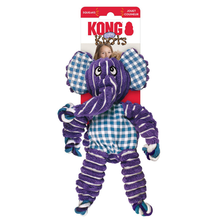 KONG Floppy Knots Elephant Dog Toy Purple 1ea/SM/MD