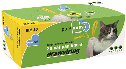 Van Ness Plastics Drawstring Cat Pan Liner White 1ea/Extra-Giant, 15 ct