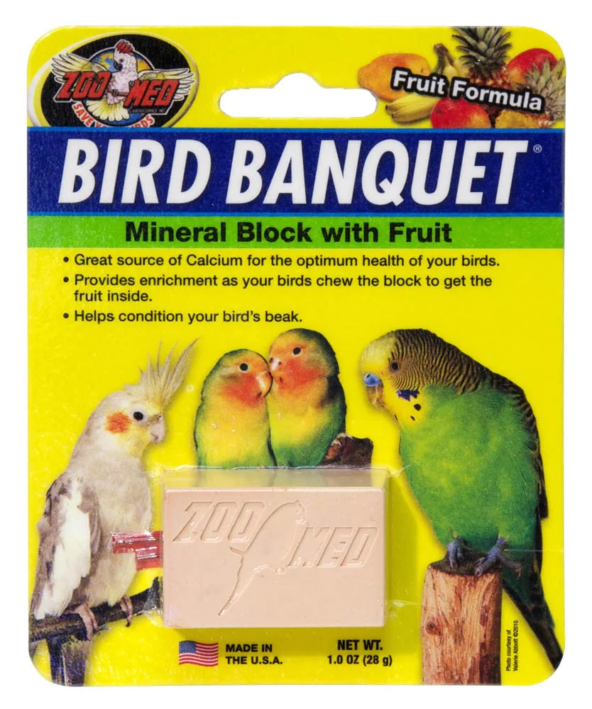 Zoo Med Bird Banquet Fruit Formula Mineral Block Pink 1ea/1 oz, SM