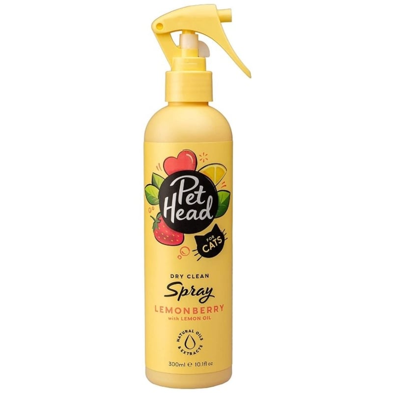 Pet Head Dry Clean Spray for Cats Lemonberry with Lemon Oil - 30.3 oz (3 x 10.1 oz)