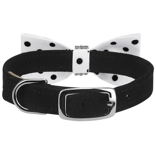 Giltmore Black & White Polka Dot Bow Tie 1/2" Collar