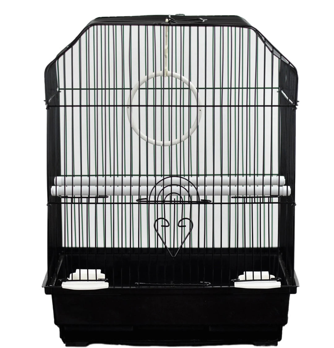 A and E Cages Ornate Top Bird Cage in Retail Box Black 14 Inches