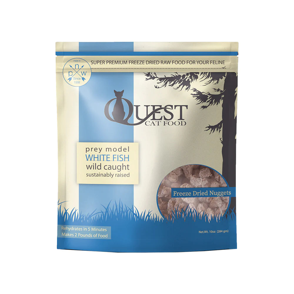Steves Cat Quest Freeze Dried Nuggets Whitefish 10oz.