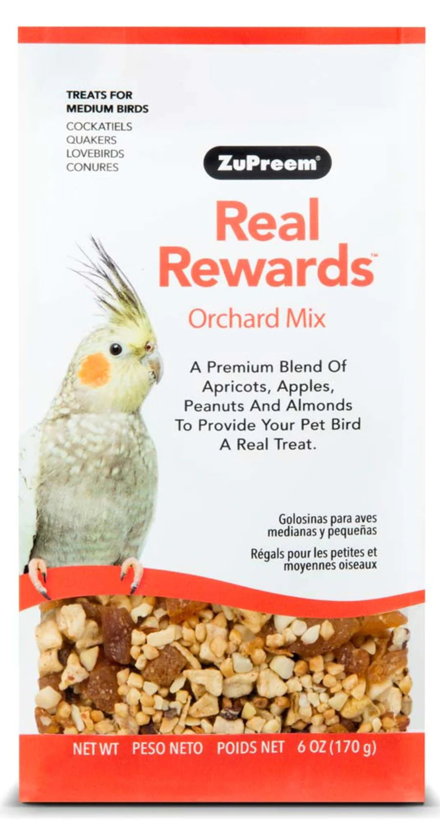 ZuPreem Real Rewards Orchard Mix Bird Treats Medium Birds 1ea/6 oz