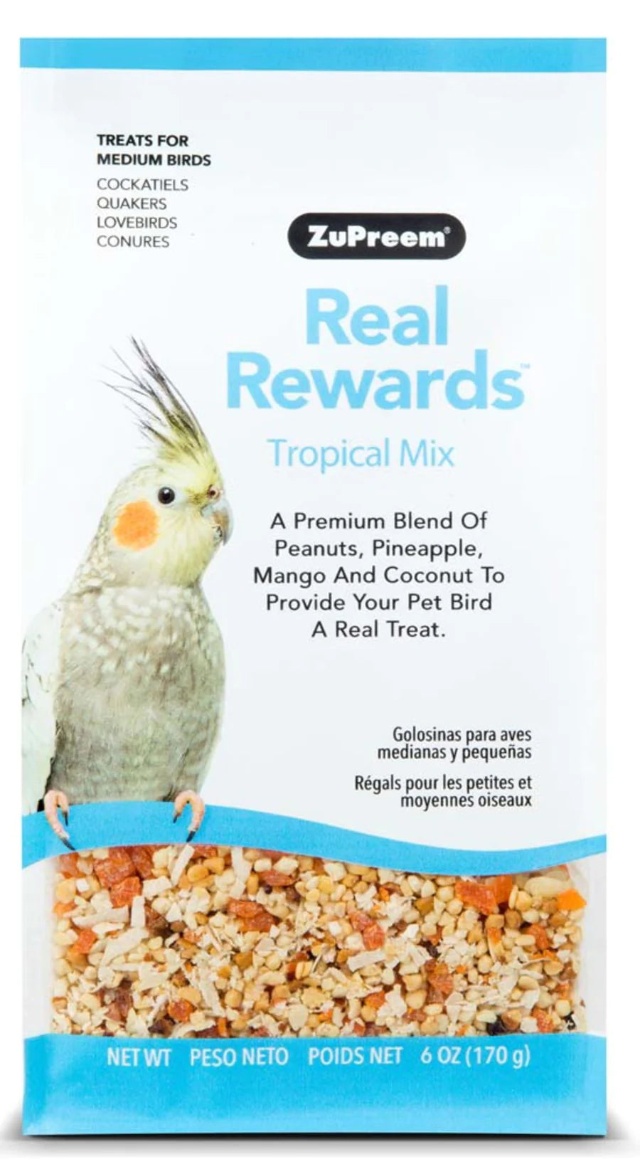 ZuPreem Real Rewards Tropical Mix Bird Treats Medium Birds 1ea/6 oz