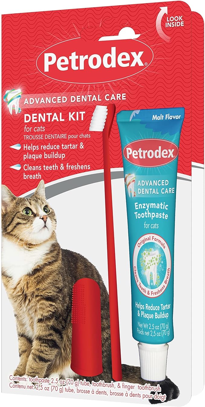 Petrodex Dental Care Kit for Cats with Malt Toothpaste 1ea/Toothpaste: 2.5 oz