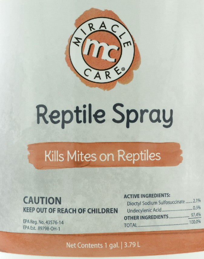 Miracle Care Reptile Spray - Kills Mites on Reptiles - 1 Gallon