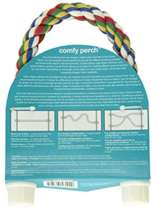 JW Pet Flexible Multi-Color Comfy Rope Perch 14in. - Medium 1 count
