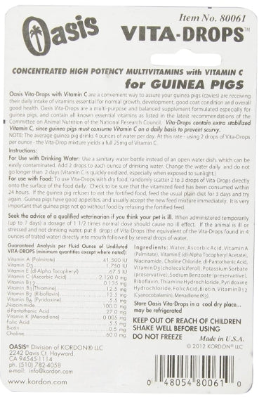 Oasis Guinea Pig Vita Drops - 2 oz