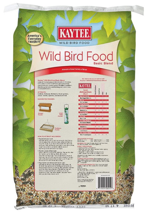 Kaytee Wild Bird Food Basic Blend With Grains And Black Oil Sunflower Seed - 20 lbs
