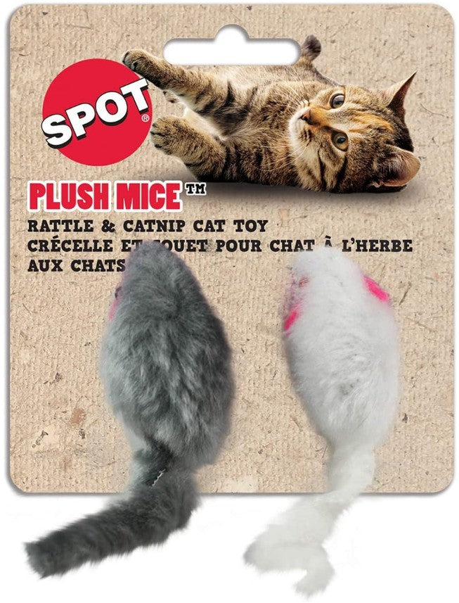 Spot Plush Mice Rattle and Catnip Cat Toy - 2 count
