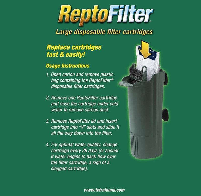 Tetrafauna ReptoFilter Disposable Filter Cartridges - Medium - 90 GPH (3 Pack)
