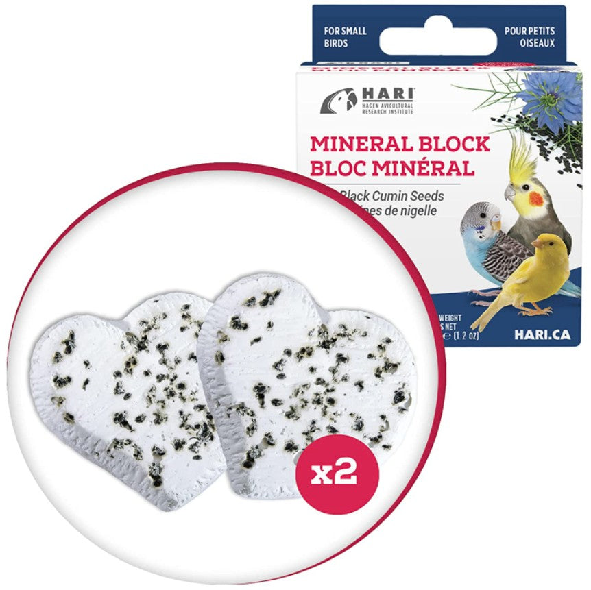 HARI Black Cumin Seed Mineral Block for Small Birds - 1.2 oz