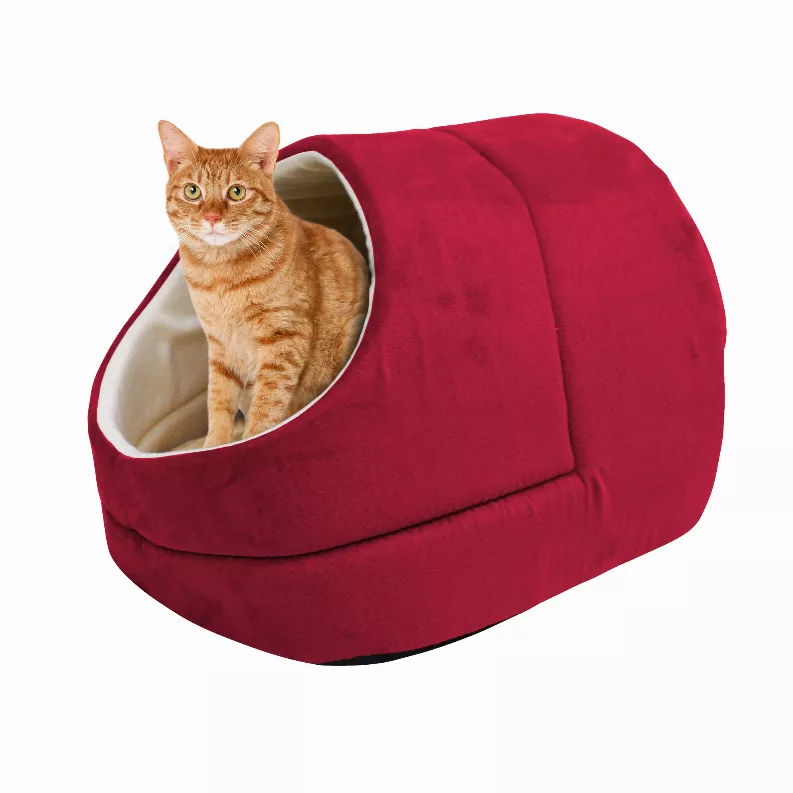 GOOPAWS Cat Cave for Cat and Warming Burrow Cat Bed, Pet Hideway Sleeping Cuddle Cave 1.15 lb