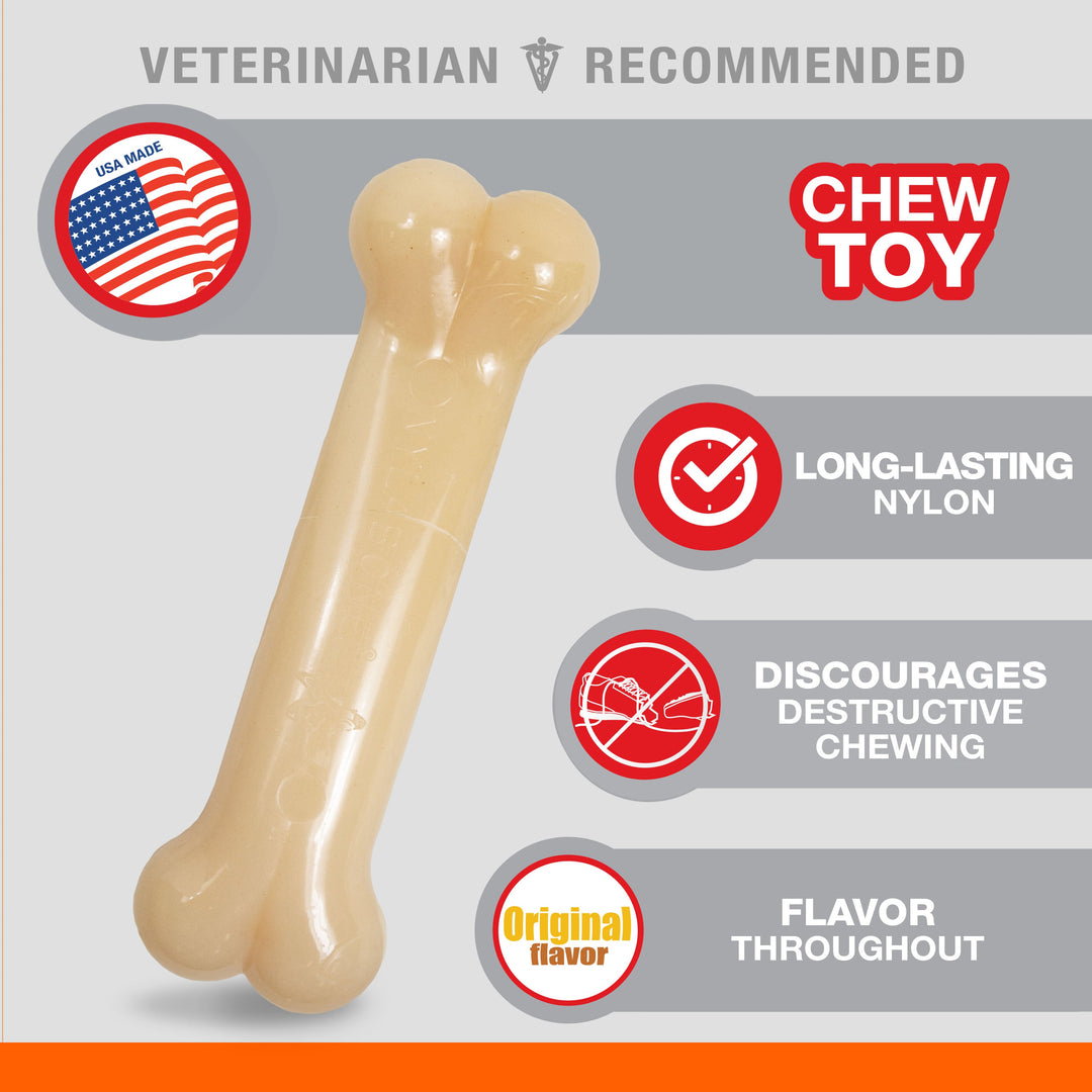 Nylabone Power Chew Dog Toy Original, 1ea/Medium/Wolf  Up To 35 Lbs. 1 ct