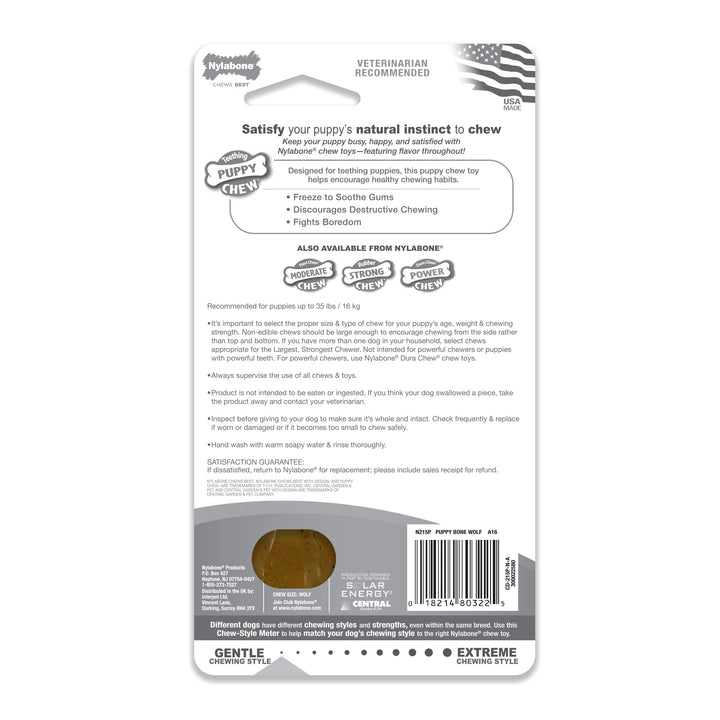 Nylabone Just for Puppies Teething Chew Classic Bone Chicken, 1ea/Medium/Wolf  Up To 35 Lbs. 1 ct