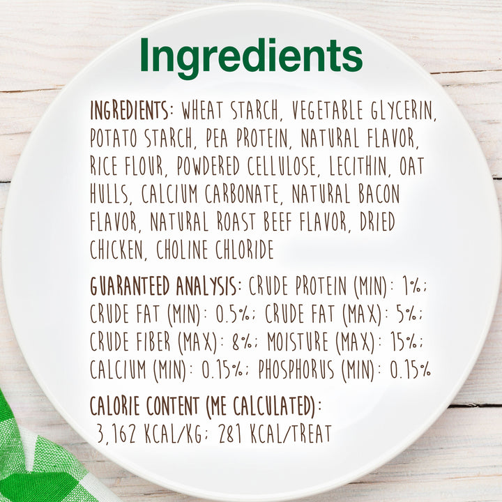 Nylabone Healthy Edibles AllNatural Long Lasting Bacon Chew Treats Bacon, Medium/Wolf  Up To 35 Lbs. 2 ct