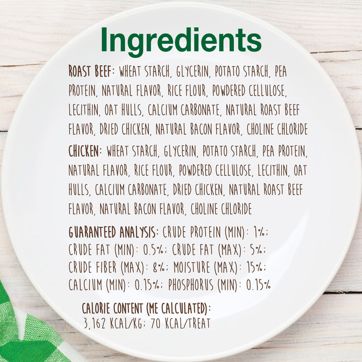 Nylabone Healthy Edibles AllNatural Long Lasting Chew Treats Roast Beef  Chicken, 1ea/XS/Petite  Up To 15 Lbs. 8 ct