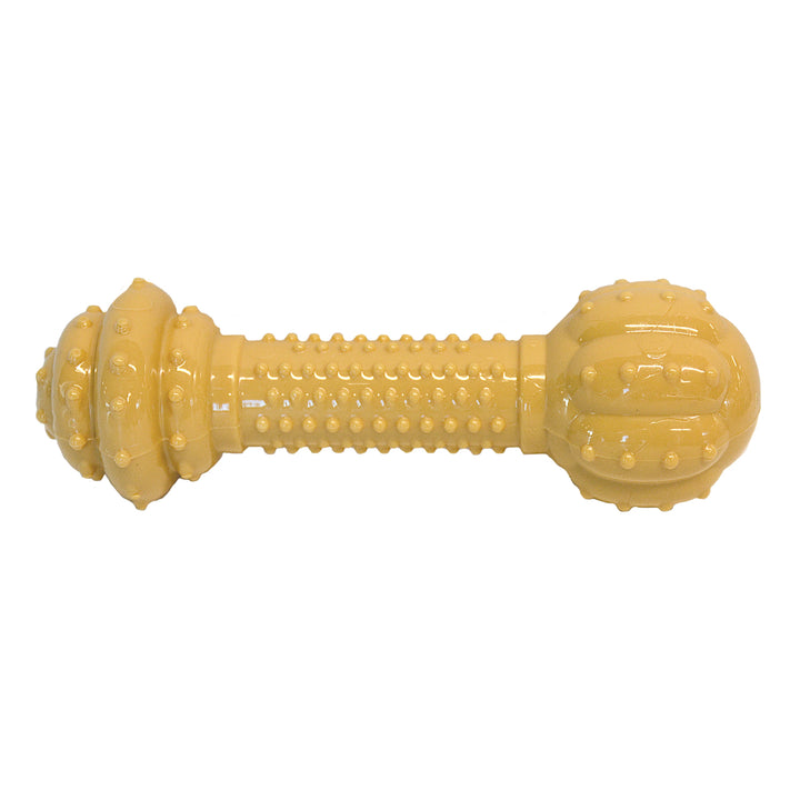 Nylabone Barbell Power Chew Durable Dog Toy Peanut Butter 1ea/Medium/Wolf - Up To 35 lb