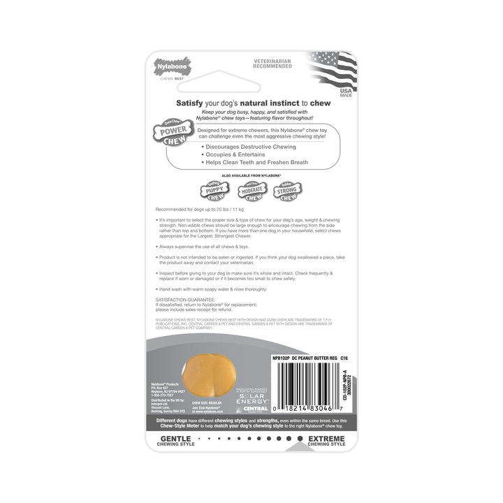 Nylabone Power Chew Dog Toy Peanut Butter 1ea/SMall/Regular - Up To 25 Ibs.