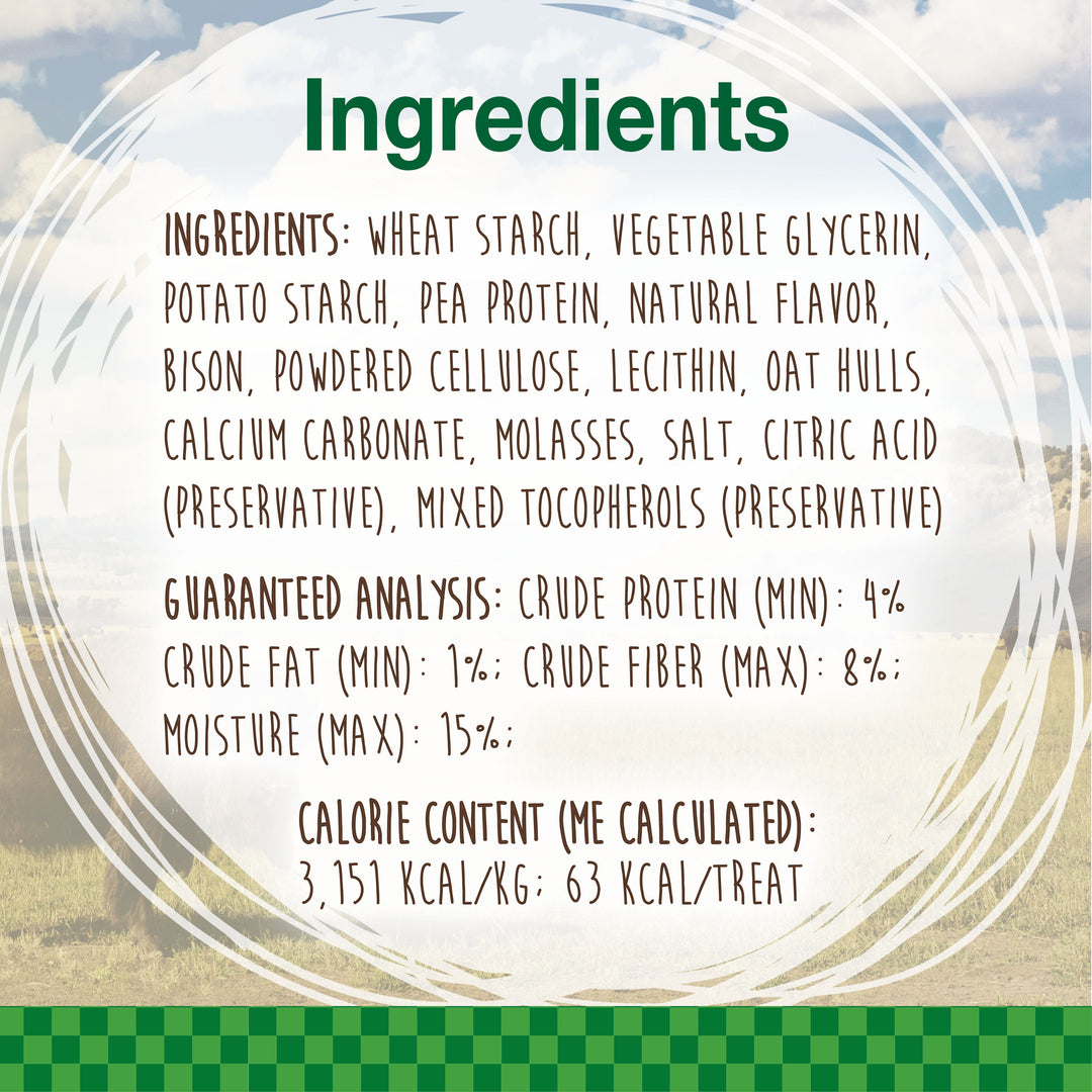 Nylabone Healthy Edibles WILD Natural Long Lasting Bison Dog Chew Treats Bison, Small/Regular  Up To 25 Ibs. 16 ct