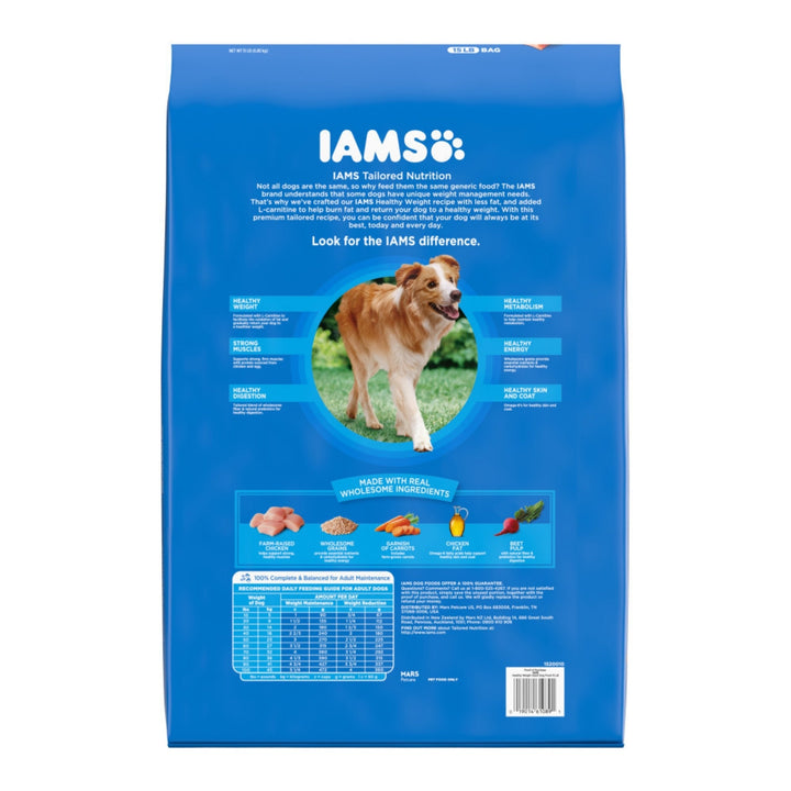 IAMS Healthy Weight Adult Dry Dog Food Chicken 15lb