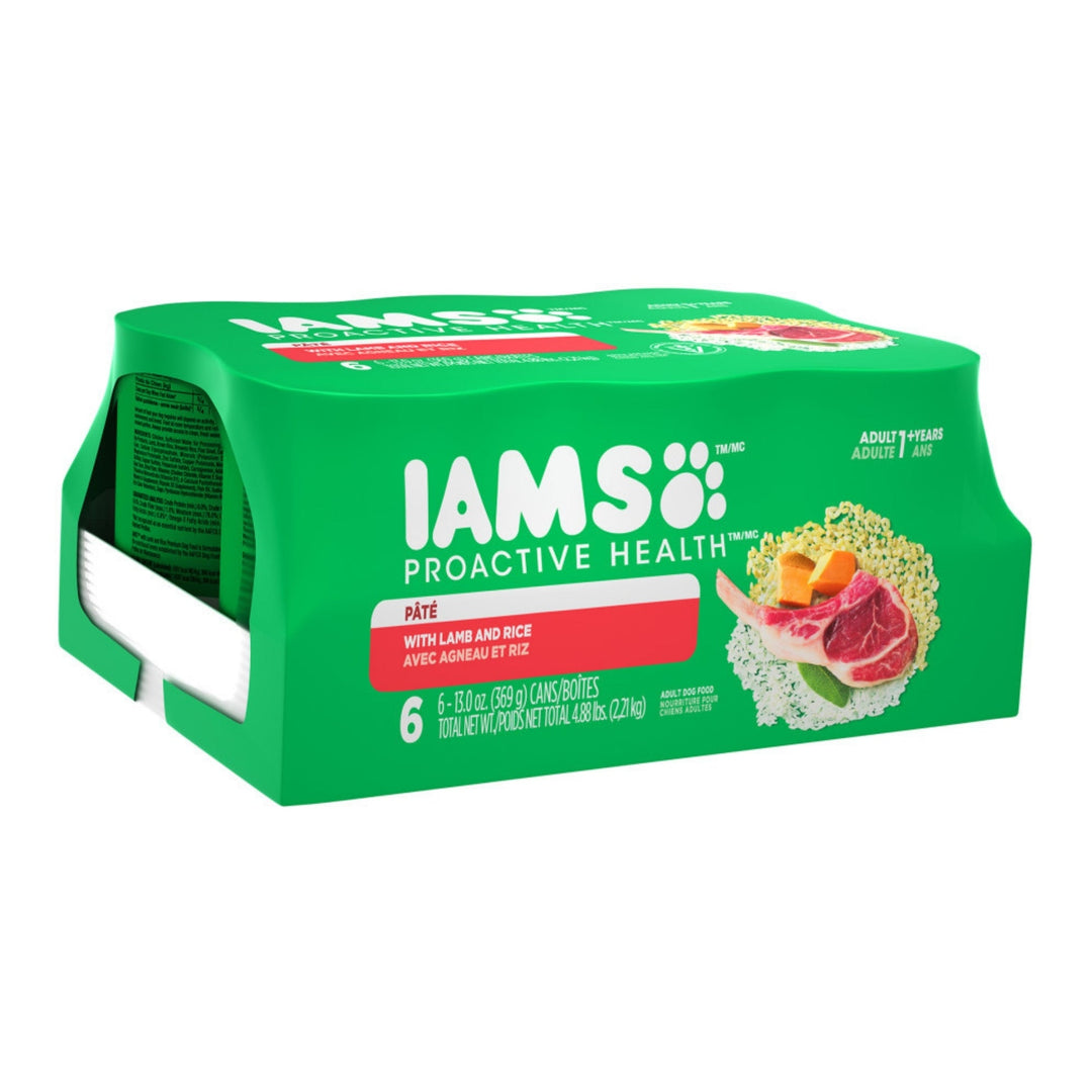 IAMS Proactive Health Paté Adult Wet Dog Food Pate w/Lamb & Rice 13oz 6pk