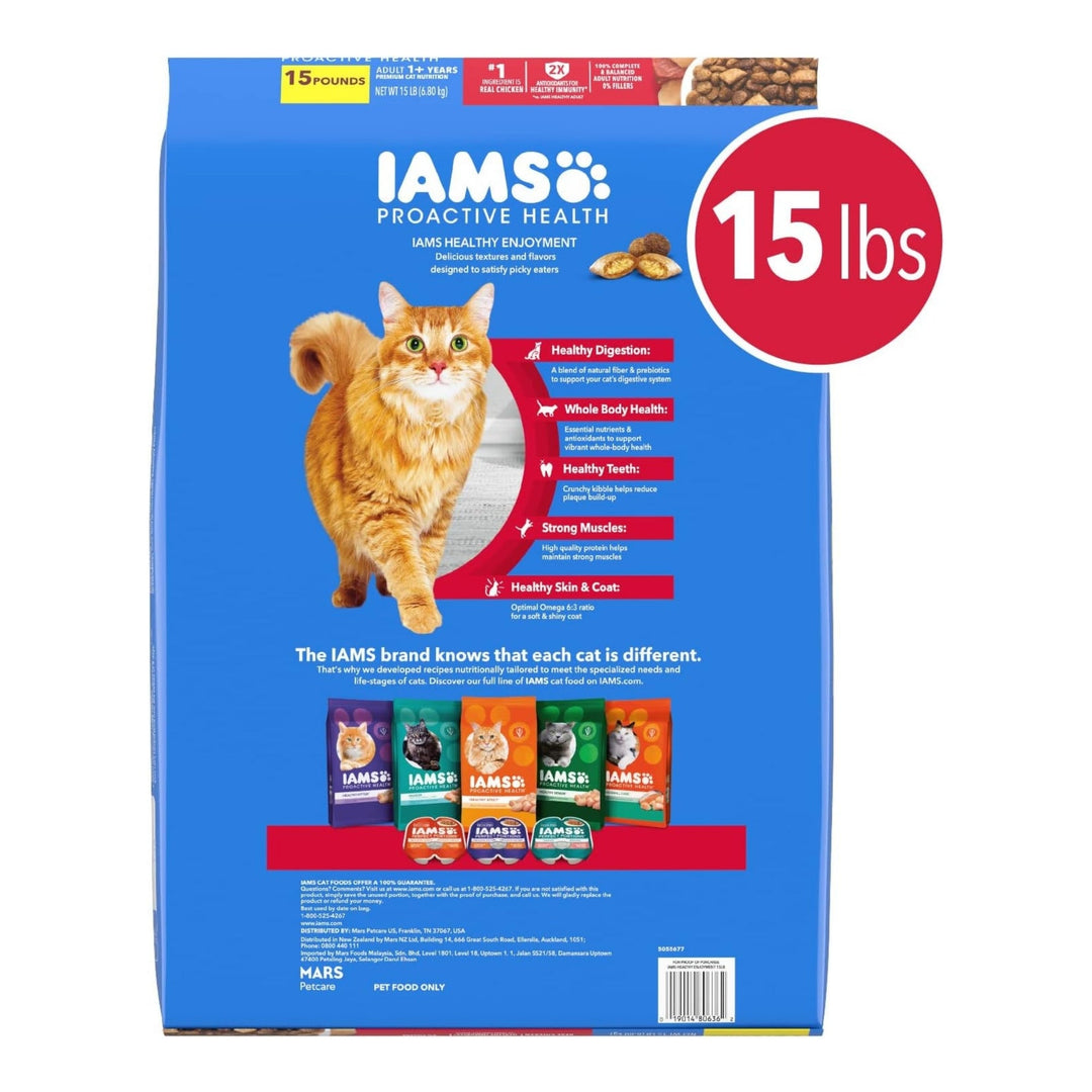 IAMS ProActive Health Healthy Enjoyment Dry Cat Food Chicken & Beef 15lb