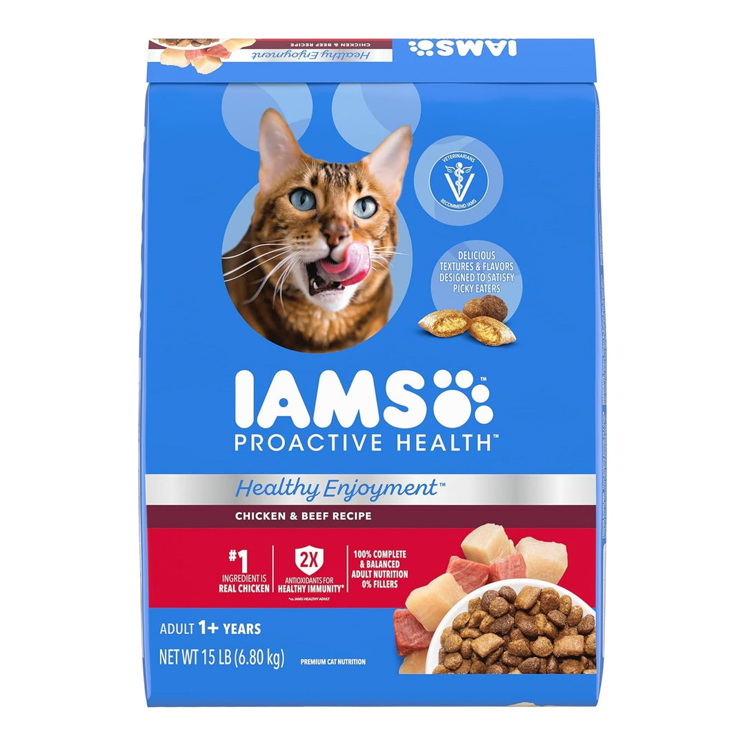 IAMS ProActive Health Healthy Enjoyment Dry Cat Food Chicken & Beef 15lb