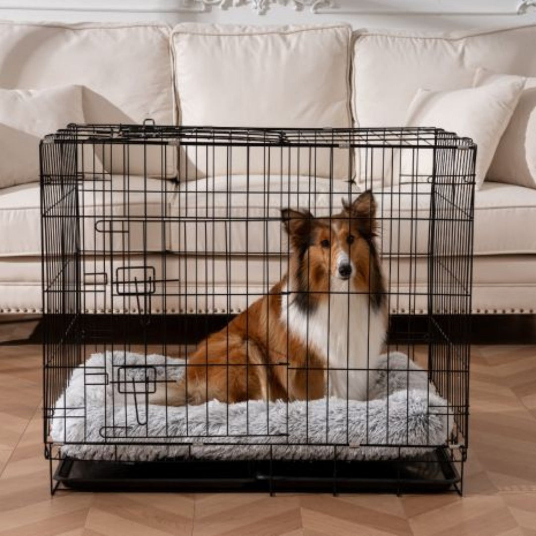 Tall Tails Dog & Cat Grey Cuddle Crate Bed, Small/Medium
