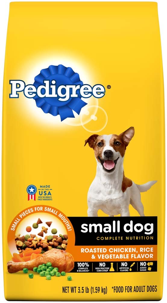 Pedigree Complete Nutrition Small Breed Adult Dry Dog Food Roasted Chicken, Rice & Vegetable 3.5lb