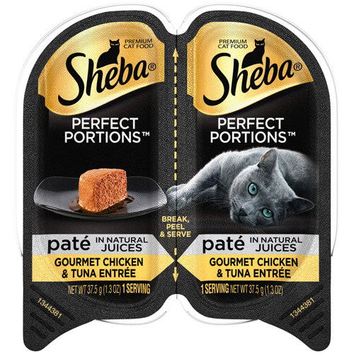 Sheba Perfect Portions Pate Wet Cat Food Gourmet Chicken & Tuna 2.6oz