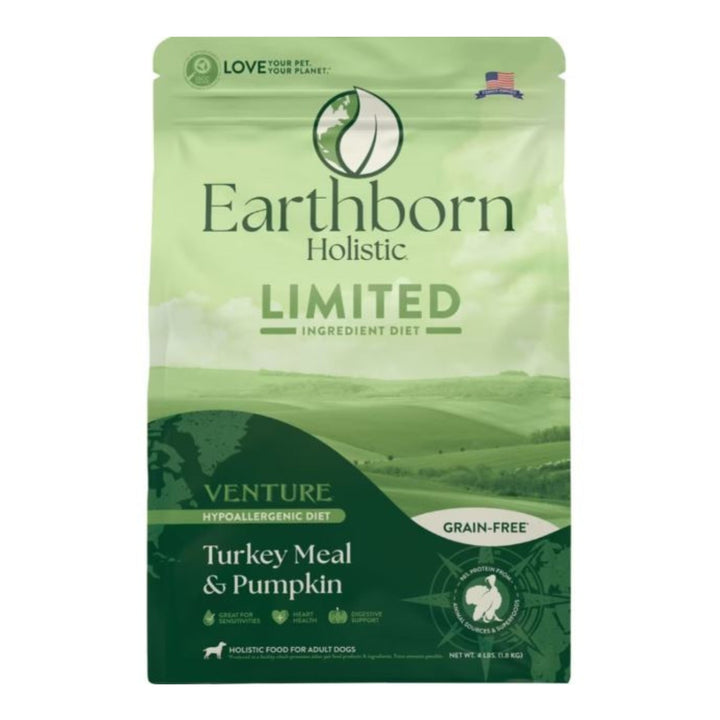 Earthborn Holistic Venture Limited Ingredient Diet Grain-Free Dry Dog Food Turkey Meal & Pumpkin 4lb