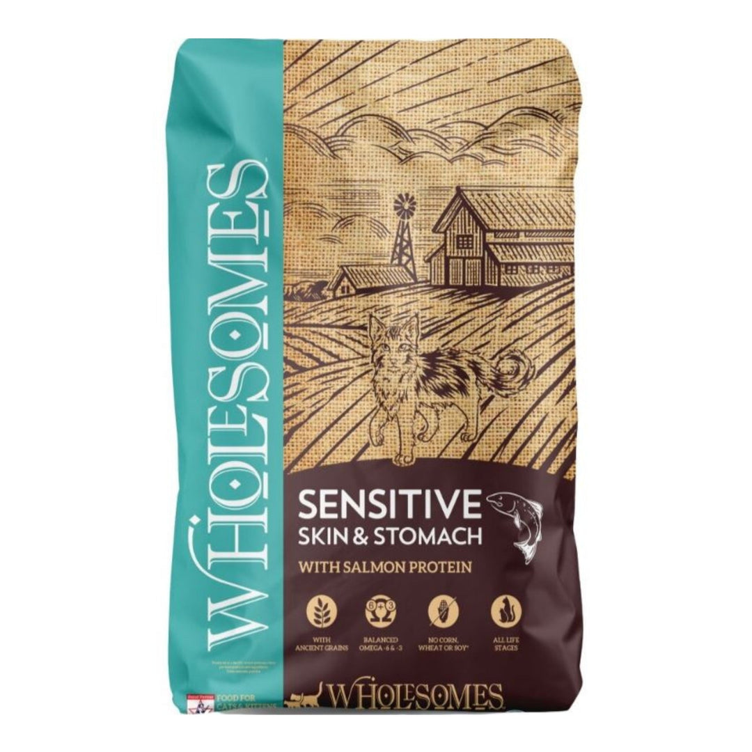 Wholesomes Sensitive Skin & Stomach w/Salmon Protein Dry Cat Food 10lb