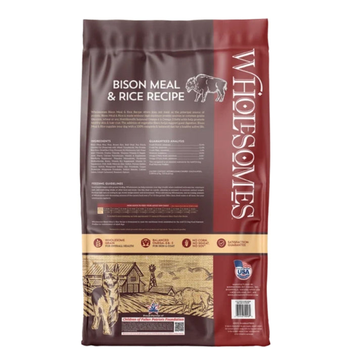 Wholesomes Dry Dog Food Bison Meal & Rice 35lb
