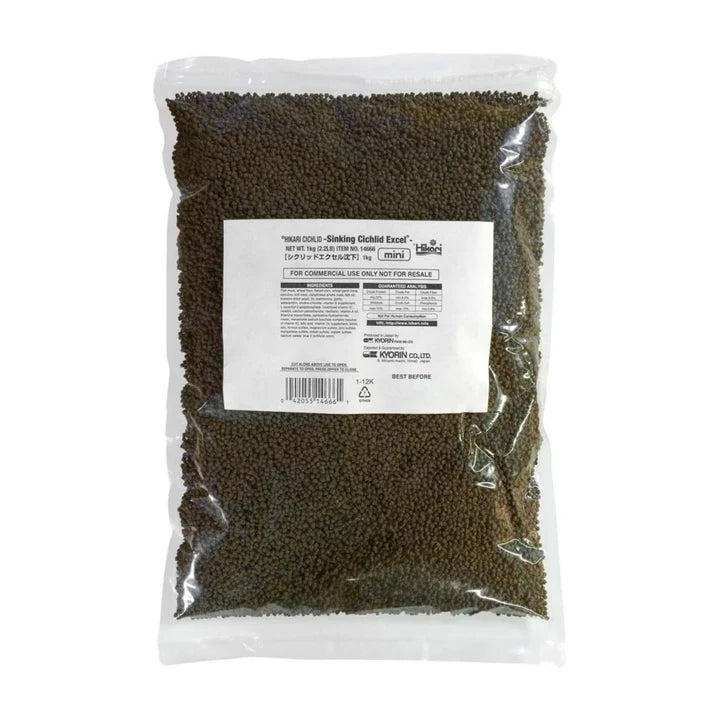 Hikari USA Cichlid Excel Sinking Pellets Fish Food 1ea/2.2 lb, Mini