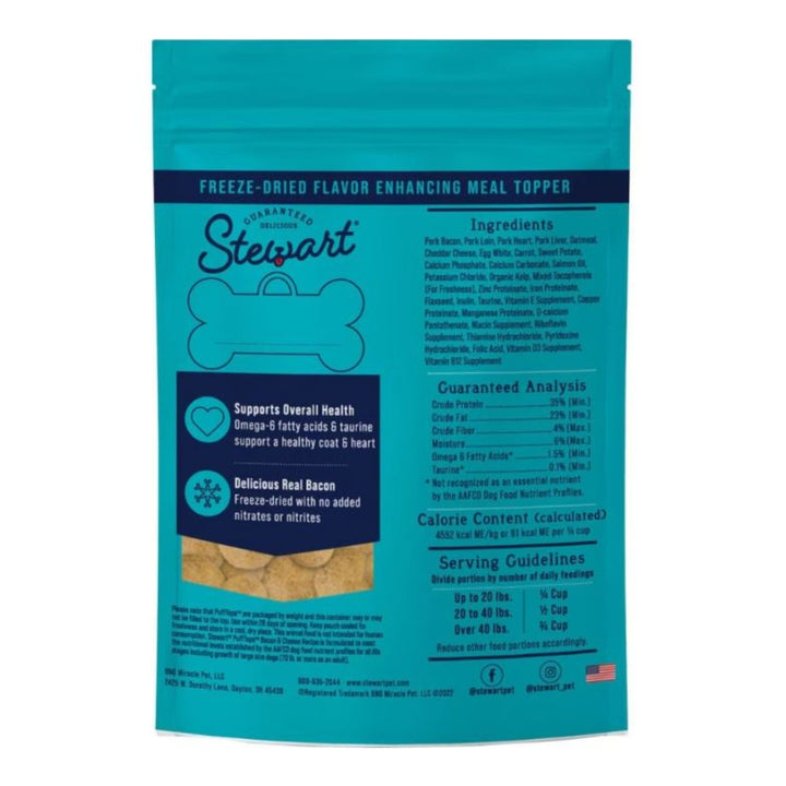 Stewart Pufftops Freeze Dried Flavor Enhancer Bacon/Cheese 3.5oz.