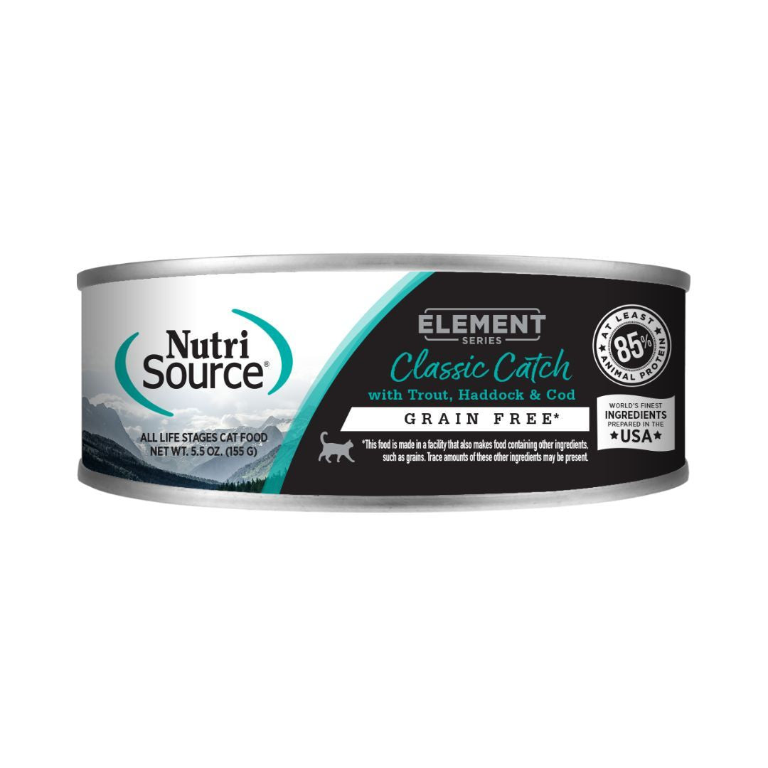 NutriSource Element Series Grain Free Canned Cat Food Classic Catch 5.5oz
