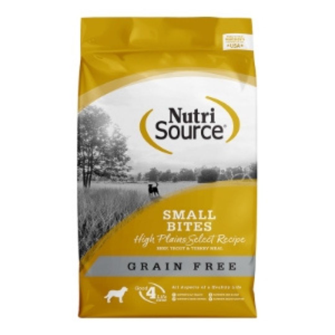 NutriSource Select Recipe Small Bites Grain Free Dry Dog Food High Plains Select 4lb