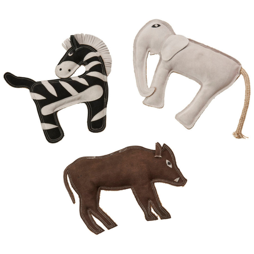 Spot Dura-fuse Leather Jungle Dog Toy Assorted, 1ea/11 in