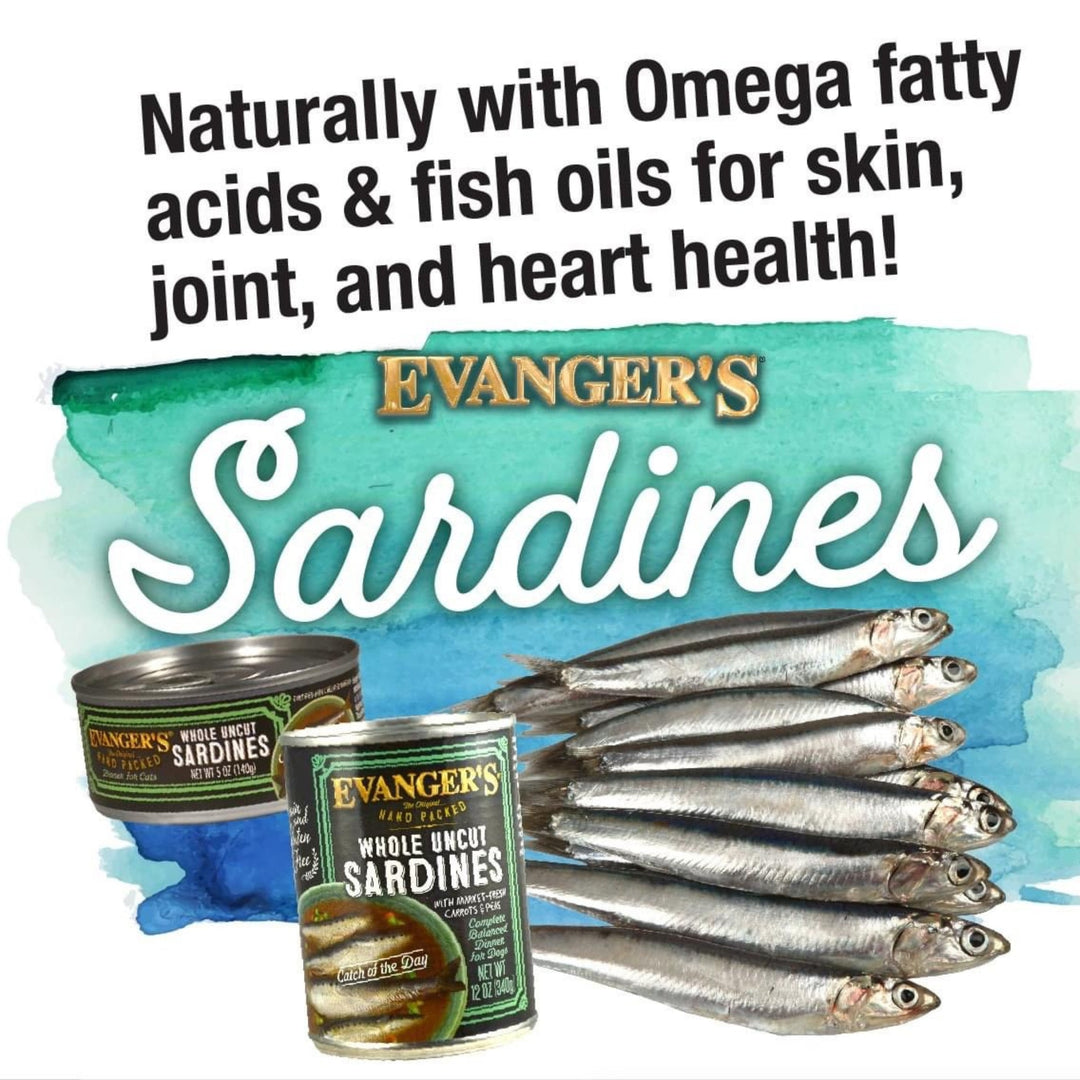 Evanger's Hand Packed Wet Cat Food Whole Uncut Sardines 5.5oz 24pk