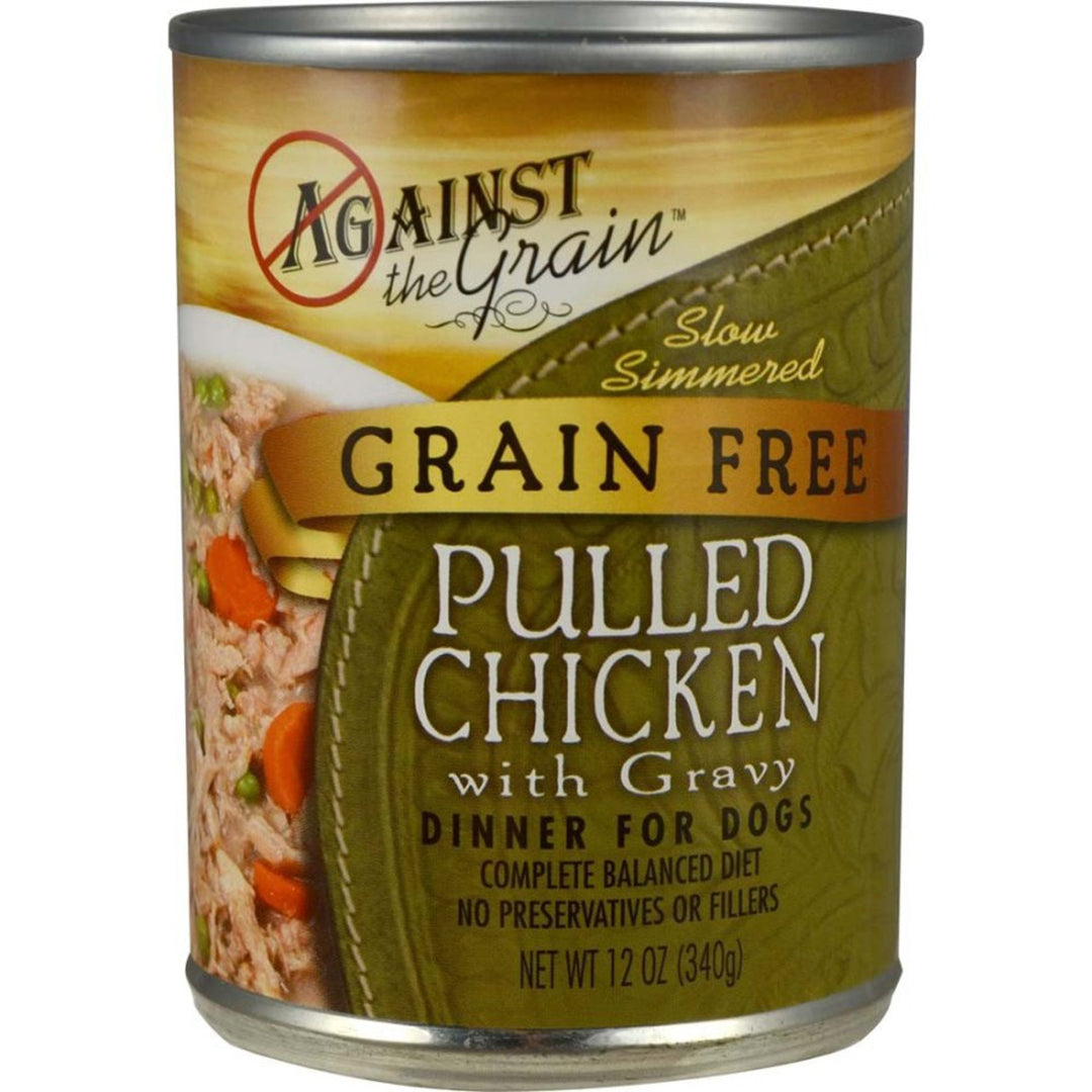 Against the Grain Hand Pulled Adult Wet Dog Food Chicken 12oz(case of 12)