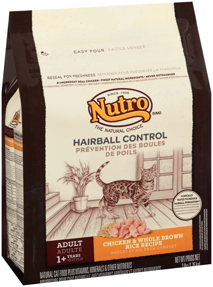 Nutro Products Wholesome Essentials Hairball Control Adult Dry Cat Food Chicken & Brown Rice 3lb
