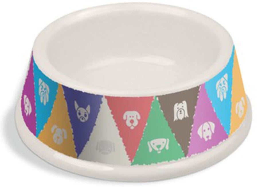 Van Ness Ecoware Bamboo Decorated Non-Tip / Non-Skid Assorted Dog Bowl 15oz