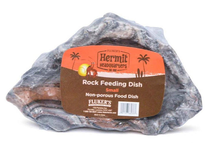 Fluker's Hermit Crab Rock Feeding Dish Black 1ea/SM-