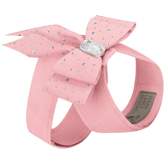 Silver Stardust Double Tail Bow Tinkie Harness-TC-Puppy Pink-