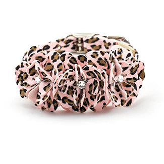 Cheetah Couture Tinkie's Garden Flower Collar-TC-Pink Cheetah-