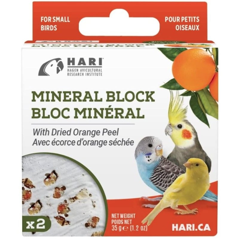 HARI Orange Peel Mineral Block for Small Birds - 1.2 oz-