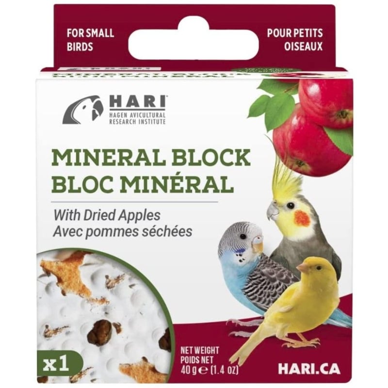HARI Dried Apple Mineral Block for Small Birds - 1.4 oz-
