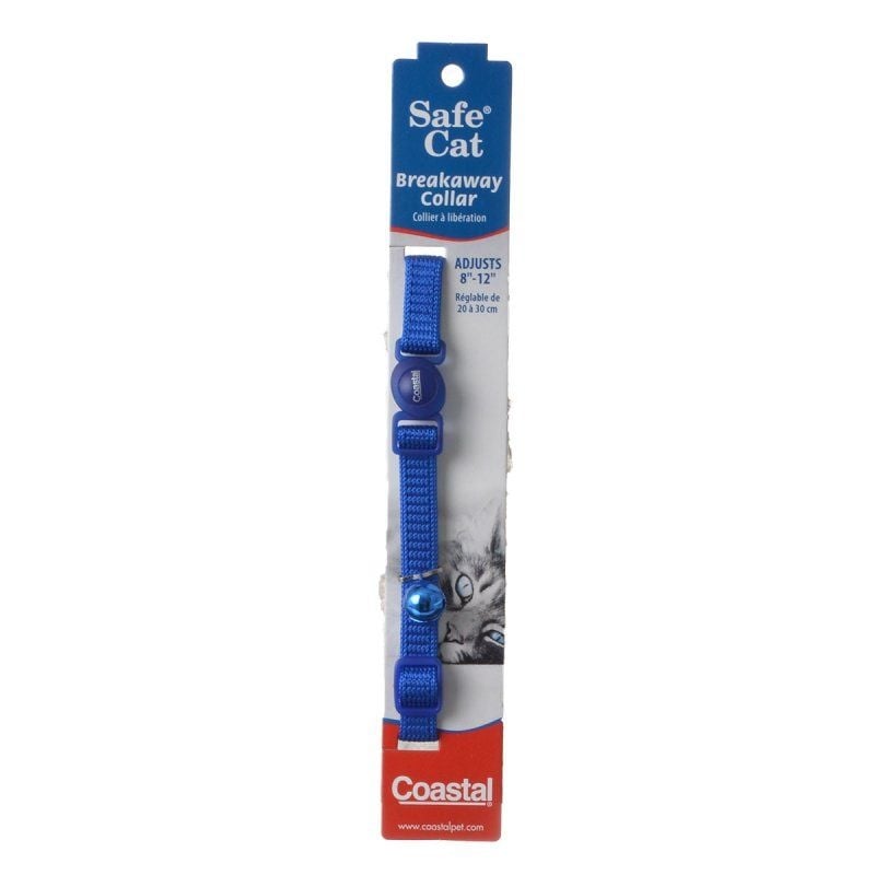 Coastal Pet Safe Cat Nylon Adjustable Breakaway Collar - Blue - 8in.-12in. Neck-